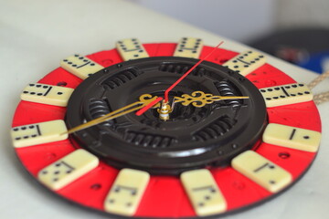 Handmade wall clock from car clutch. Handmade wall clock from auto clutch. Watch from auto parts. Creative watch.