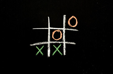  game tic-tac-toe on blackboard © Alex_Zh