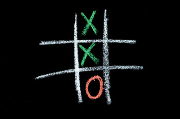  game tic-tac-toe on blackboard
