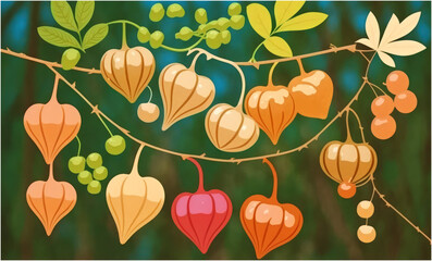 Cardiospermum Halicacabum Also Known As Balloonvine Heart Pea Winter Cherry Etc - Post-processed Generative AI