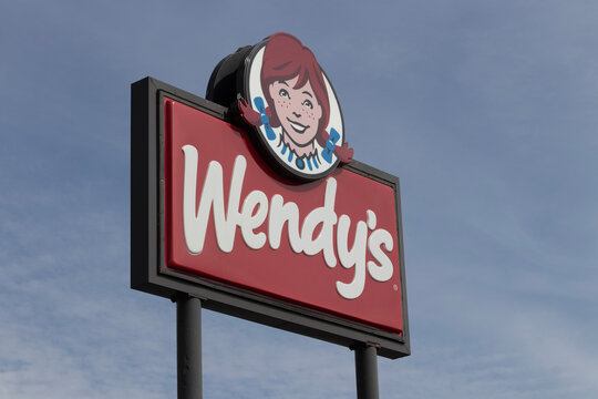 Wendy's fast food restaurant. Wendys is famous for its Frosty Dairy Dessert and square hamburgers.