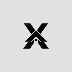 Letter X Real Estate Logo Design Element. Letter X Stock Vector Illustration Template
