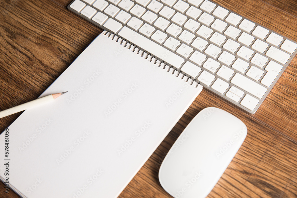 Poster notepad and keyboard