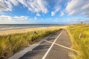 Paved Walking trail entrance to beach