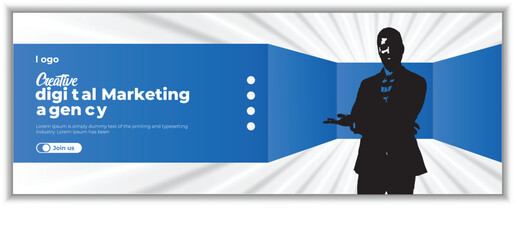Digital marketing agency facebook cover web banner template
