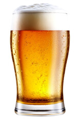 Glass of Cold Beer on a White Background