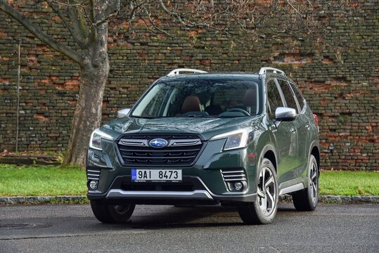 Subaru Forester e-Boxer. General view. 01-12-2023, Prague, Czech Republic.
