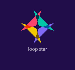 Modern cyclic star logo. Unique design color transitions. Colorful Star logo template. vector.