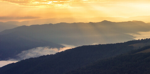 picturesque summer landscape, wonderful sunset in the mountains, Carpathian mountains, Ukraine, Europe	