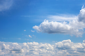 Beautiful blue sky with white clouds as a natural background. - 578464029