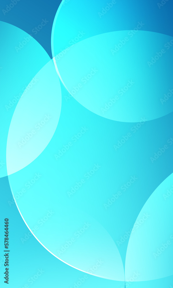 Poster vertical abstract background in blue with minimal circles and gradient colors