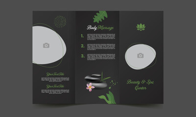 spa & beauty center business trifold brochure template