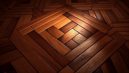 Realistic wooden parquet floor background, Generative AI