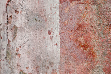Detail of worn out wall paint layers