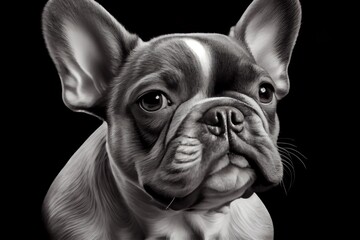 Fototapeta na wymiar French Bulldog Puppy. Portrait Of A French Bulldog Dog. Dog Portrait. Generative AI