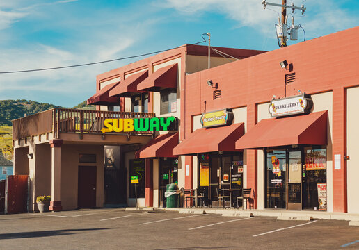 Subway Restaurant in Pismo Beach, street view. The Subway restaurant is a one of the fastest growing franchises in the world