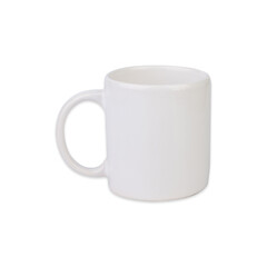 White ceramic coffee cup isolated over white background