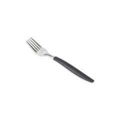 Metal and plastic fork isolated over white background