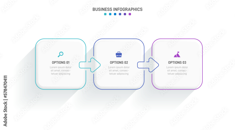 Poster timeline infographic with infochart. modern presentation template with 3 spets for business process.