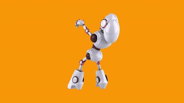 Fun 3D cartoon robot dancing (with alpha channel)