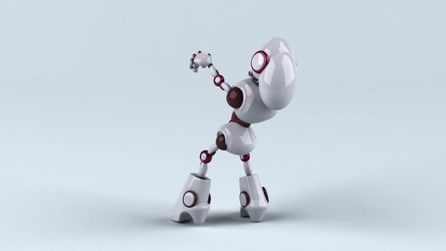 Fun 3D cartoon robot dancing