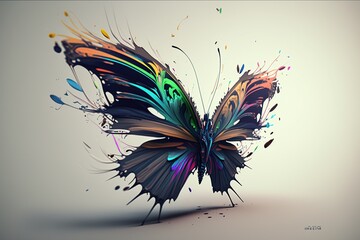 abstract background with butterfly flying feathers