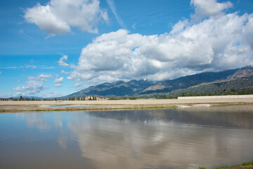 Santa Fe Dam Irwindale, CA - california reservoir at full level