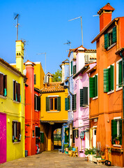 famous old town of Burano in italy