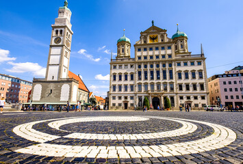 famous old town of Augsburg - bavaria - obrazy, fototapety, plakaty