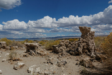 landscape with blue sky and clouds