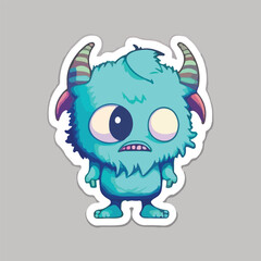 cute monster cartoon character vector icon illustration icon concept isolated premium vector flat Pro Vector
