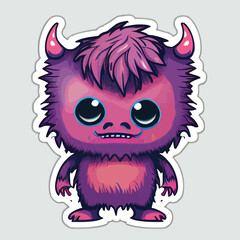 cute monster cartoon character vector icon illustration icon concept isolated premium vector flat Pro Vector