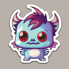 cute monster cartoon character vector icon illustration icon concept isolated premium vector flat Pro Vector