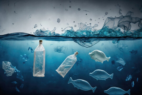 The Fight Against Ocean Pollution: Campaign to Reduce Plastic Bag and Bottle Waste. Generative Ai