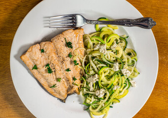 baked salmon top with parsley with