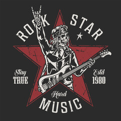 Fototapeta na wymiar Rock star music colorful flyer