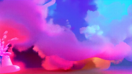 Plakat Nubes Coloridas, IA Generativa