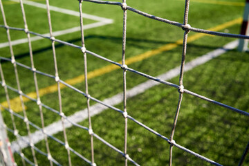 Sports net at the football playground