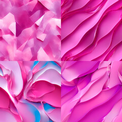 assorted abstract background of pink textures, set of different textures