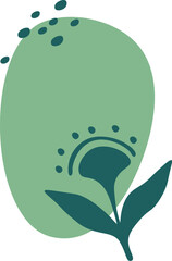 Abstract shape of branch Floral frame design element