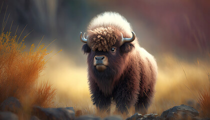 cute fuzzy buffalo