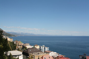 Naklejka premium View of the Black Sea on the way to Cape Plaka