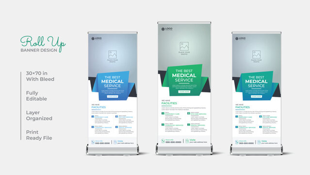 Healthcare roll up banner or medical rack card design