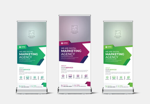 Medical roll up banner template design