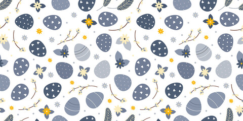 blue easter seamless pattern