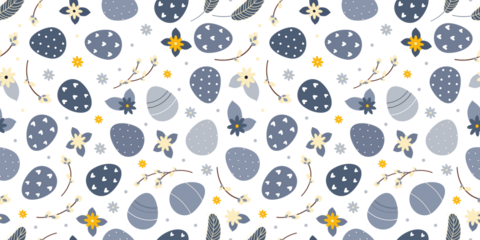 blue easter seamless pattern