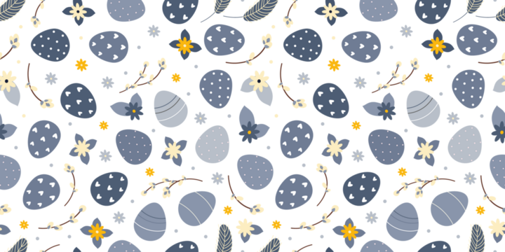 blue easter seamless pattern