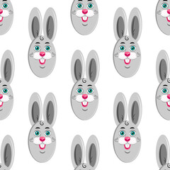 Easter bunny seamless pattern holiday animals background
