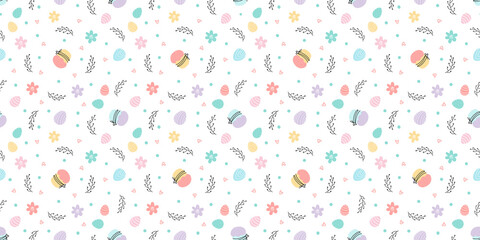 Cupcake seamless pattern. Easter cake background