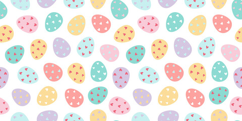 Easter eggs pattern. Decorated Easter eggs background